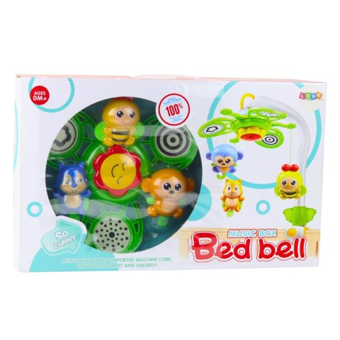 Karuzelka do Łóżeczka z Pozytywką Bed Bell Zawieszki Zwierzątka 2w1