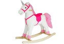 Koń Na Biegunach Jednorożec Dźwięki Rusza Pyskiem Ogonem Biały 74 cm