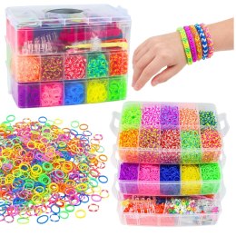 Duży Zestaw Kreatywny Gumki Do Robienia Bransoletek DIY Kuferek 15000 el.