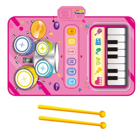 Interaktywna Mata Muzyczna Taneczna Edukacyjna Perkusja Pianinko 2w1