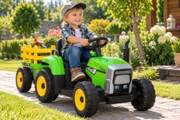 Traktor na Akumulator z Przyczepą XMX611 Pilot Światła LED Zielony