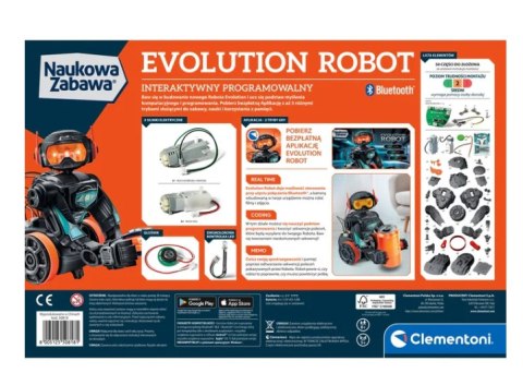 Naukowa Zabawa Zestaw Evolution Robot 2.0 Aplikacja Bluetooth Silnik Elektryczny Język Polski Clementoni 50818