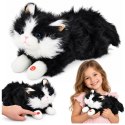 Pluszowy Kotek Maskotka Przytulanka Dźwięki Miauczenia Biało-Czarny 40cm