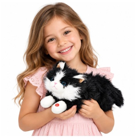 Pluszowy Kotek Maskotka Przytulanka Dźwięki Miauczenia Biało-Czarny 40cm