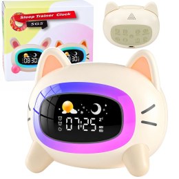Wielofunkcyjny Budzik Zegar Elektroniczny Lampka Nocna Trener Snu Kotek