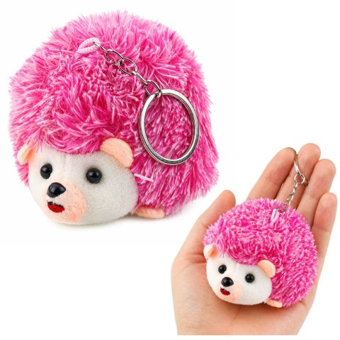 Pluszowy Jeż Zwierzątko Maskotka Brelok Do Kluczy Plecaka Kółko Różowy 9cm