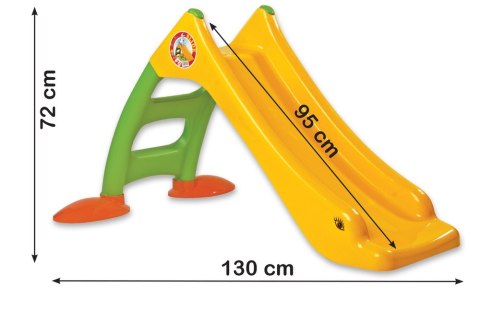 Zjeżdżalnia Ogrodowa Dla Dzieci 3-Stopniowa Drabinka Żółta 130cm 424