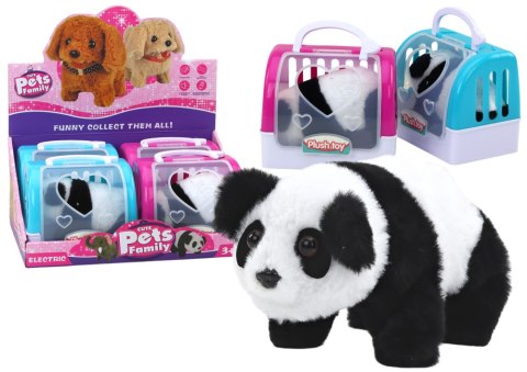 Panda Interaktywna Pluszowa W Transporterze Różowy Niebieski