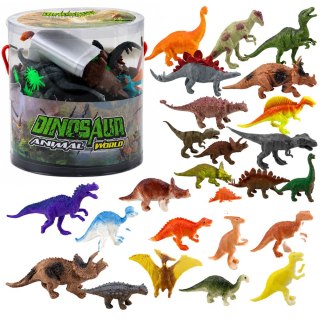 Zestaw Figurek W Pudełku Kolorowe Gumowe Dinozaury 34 Elementy