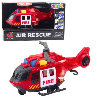 Helikopter Strażacki Z Dźwigiem Światła Dźwięki Czerwony