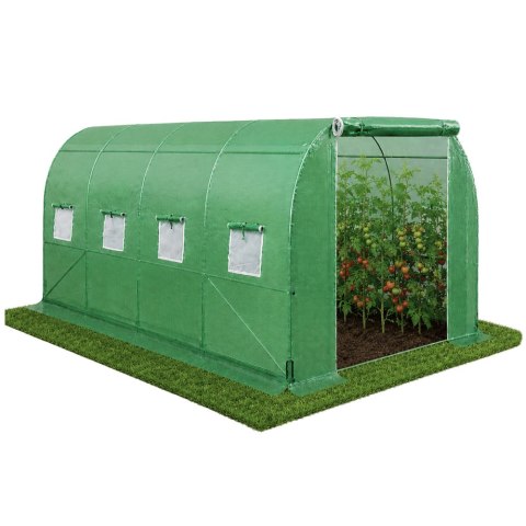 Tunel Ogrodowy Foliowy Szklarnia Na Warzywa Okna Zielony UV 4,5x2x2 M 9M²