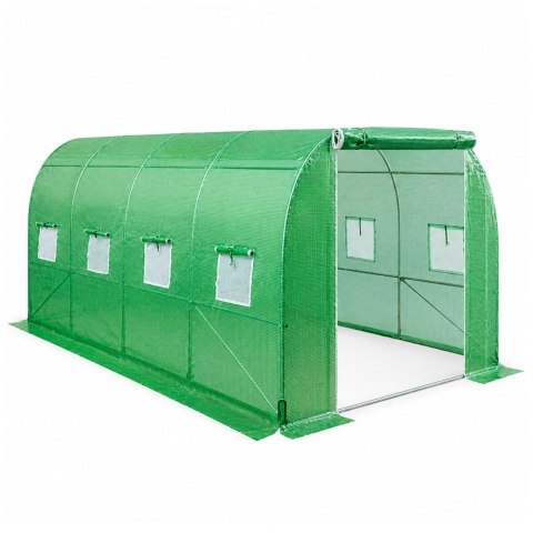 Tunel Ogrodowy Foliowy Szklarnia Na Warzywa Okna Zielony UV 4,5x2x2 M 9M²
