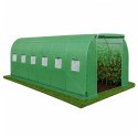 Tunel Ogrodowy Foliowy Szklarnia Na Warzywa Okna Zielony UV 6x3x2M 18M²