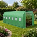 Tunel Ogrodowy Foliowy Szklarnia Na Warzywa Okna Zielony UV 6x3x2M 18M²