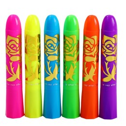 Zestaw Do Malowania Twarzy Pisaki Kredki Neonowe UV Fluorescencyjne 6szt