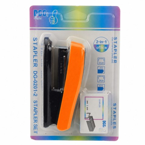 Zszywacz Biurowy Pomarańczowy Do 30 Kartek Zestaw Zszywek 24/6 13cm