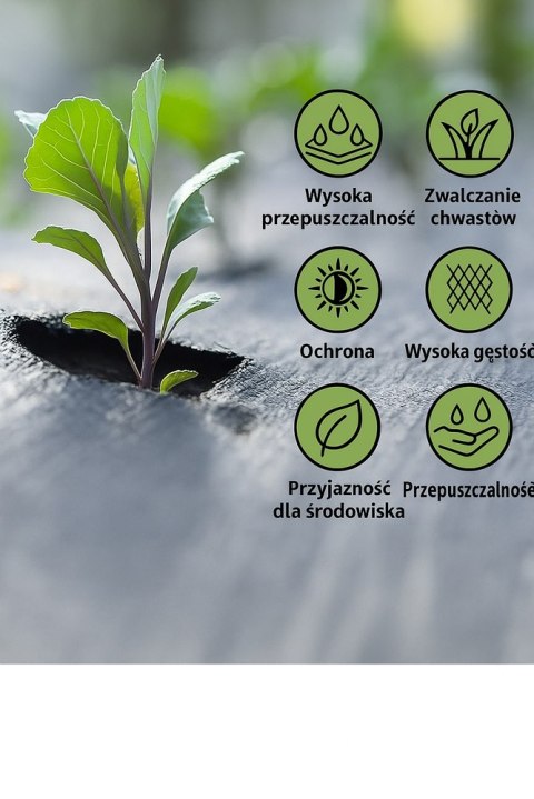 Agrotkanina Czarna 1100cm x 100m UV 135g Antychwastowa Agrowłóknina + Kotwy