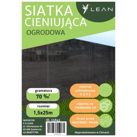 Siatka Cieniująca Na Ogrodzenie Płot Maskująca Czarna 1.5M 25M 70g/m²