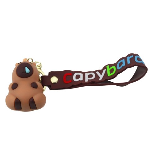 Brelok Figurka Kapibara Brązowa Zawieszka Karabińczyk Kółko