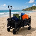 Wózek Ogrodowy Plażowy Transportowy Składany Czarny 120L