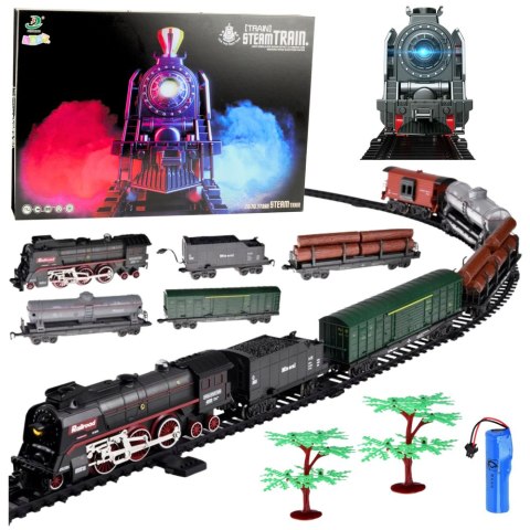 Pociąg Parowy Kolejka 620B Światła Dźwięki Dym 151 cm Torów