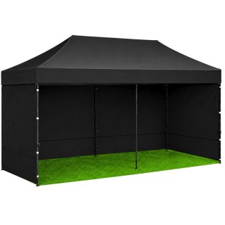 Namiot Ekspresowy Ogrodowy Cateringowy Pawilon Handlowy Czarny 3x6 M