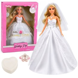 Lalka Anlily Panna Młoda W Sukni Ślubnej Biała Z Koronką Akcesoria Zestaw