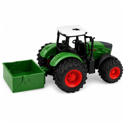 Traktor Rolniczy Farmerski Z Rozsiewaczem Nawozu Gumowe Koła Zielony 1:24