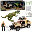 Zestaw Łowcy Dinozaurów Figurka Dinozaur T-Rex Myśliwy Samochód Dźwięki