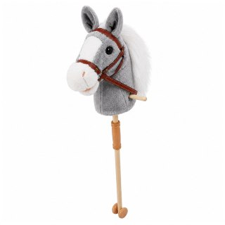 Hobby Horse Koń Na Kiju Głowa Konia Dźwięki Galopu Rżenia Szary 100 cm