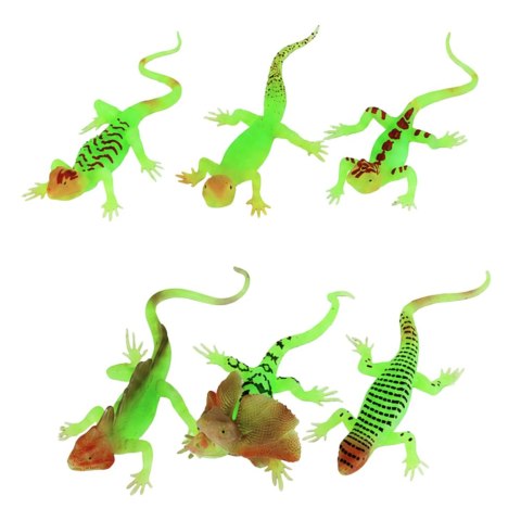 Gumowa Figurka Jaszczurka Fluorescencyjna Świecąca W Ciemności Zielona 15cm