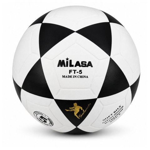 Piłka Nożna Treningowa Do Nogi Na Trawę Boisko Czarno-Biała Milasa 22cm r.5