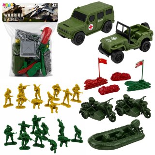Zestaw Militarny Żołnierzyki Pojazdy Baza Wojskowa Wieża Figurki 46 el.