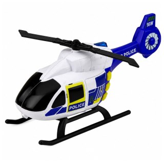 Zestaw Policyjny Helikopter Motocykl Radiowóz Światła Dźwięki 1:32