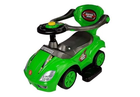 Jeździk z Pchaczem Dla Dzieci Mega Car 3w1 Piszczek Schowek Zielony