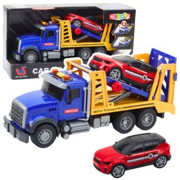 Zestaw Ciężarówka Laweta Transporter Samochód Światła Dźwięki