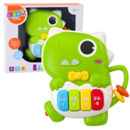 Mini Pianinko Dla Malucha Dinozaur Zielony Światła Dźwięki