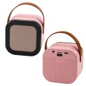 Zestaw Karaoke Głośnik Mikrofon Bezprzewodowy K12 RGB Bluetooth Różowy