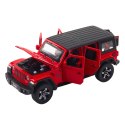 Zestaw Auto Terenowe Kamper Metalowe Napęd Światła Dźwięki Czerwony 1:32