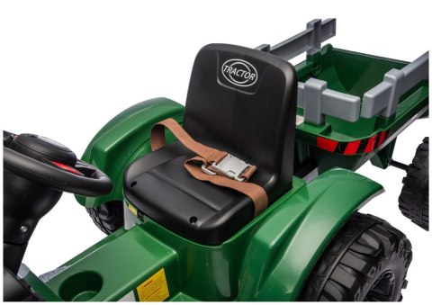 Traktor Na Akumulator CH9959B Z Przyczepą Ciemno Zielony 24V