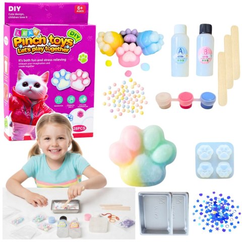Zestaw Kreatywny DIY Do Tworzenia Gniotków Gniotek Kocia Łapka Squishy 28 el.